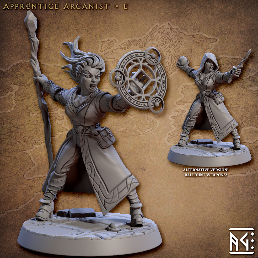 Apprentice Arcanist Miniatures | Arcanist Guild | Fantasy D&D Miniature | Artisan Guild