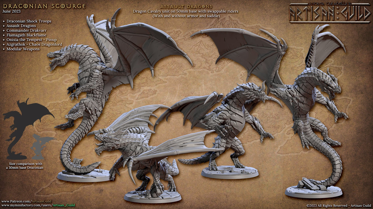 Assault Dragon Miniatures | Draconian Scourge | Fantasy D&D Miniature | Artisan Guild