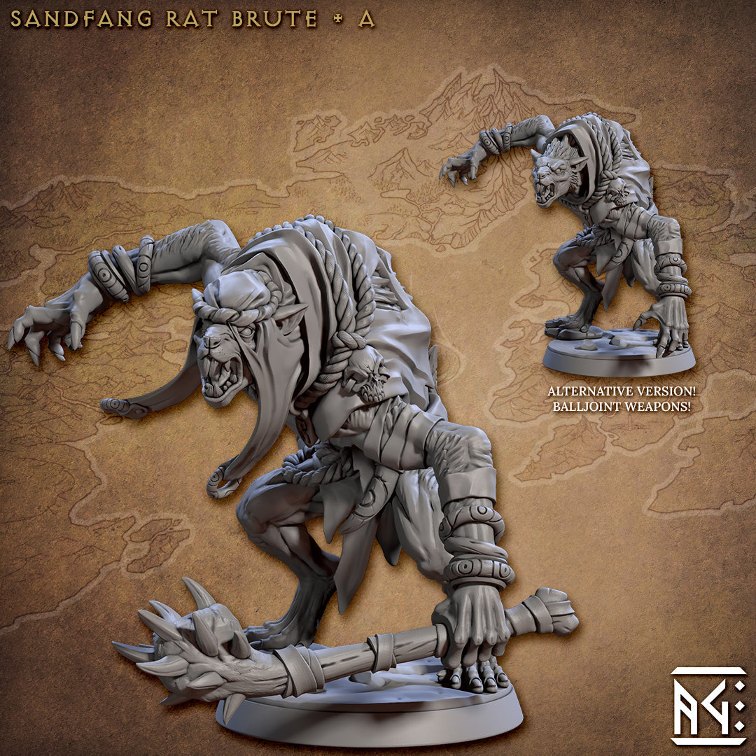 Brute Miniatures | Sandfang Ratkin | Fantasy D&D Miniature | Artisan Guild