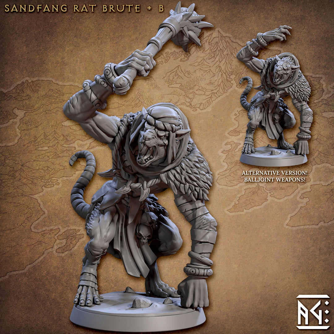 Brute Miniatures | Sandfang Ratkin | Fantasy D&D Miniature | Artisan Guild