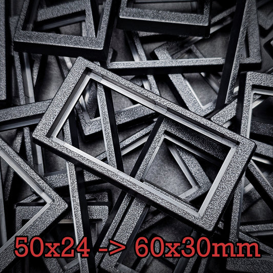 50x24mm to 60x30mm Rectangle Bases Converters ABS Plastic