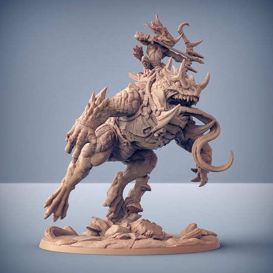 Rosputakk on Giant Horned Demonfrog | Swamp Gurunda | Fantasy D&D Miniature | Artisan Guild