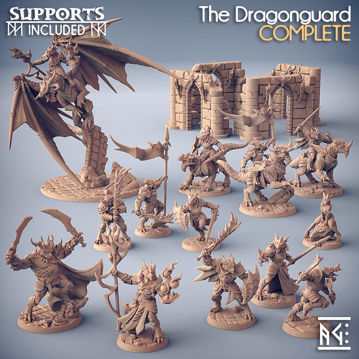 The Dragonguard Miniatures | Fantasy D&D Miniature | Artisan Guild