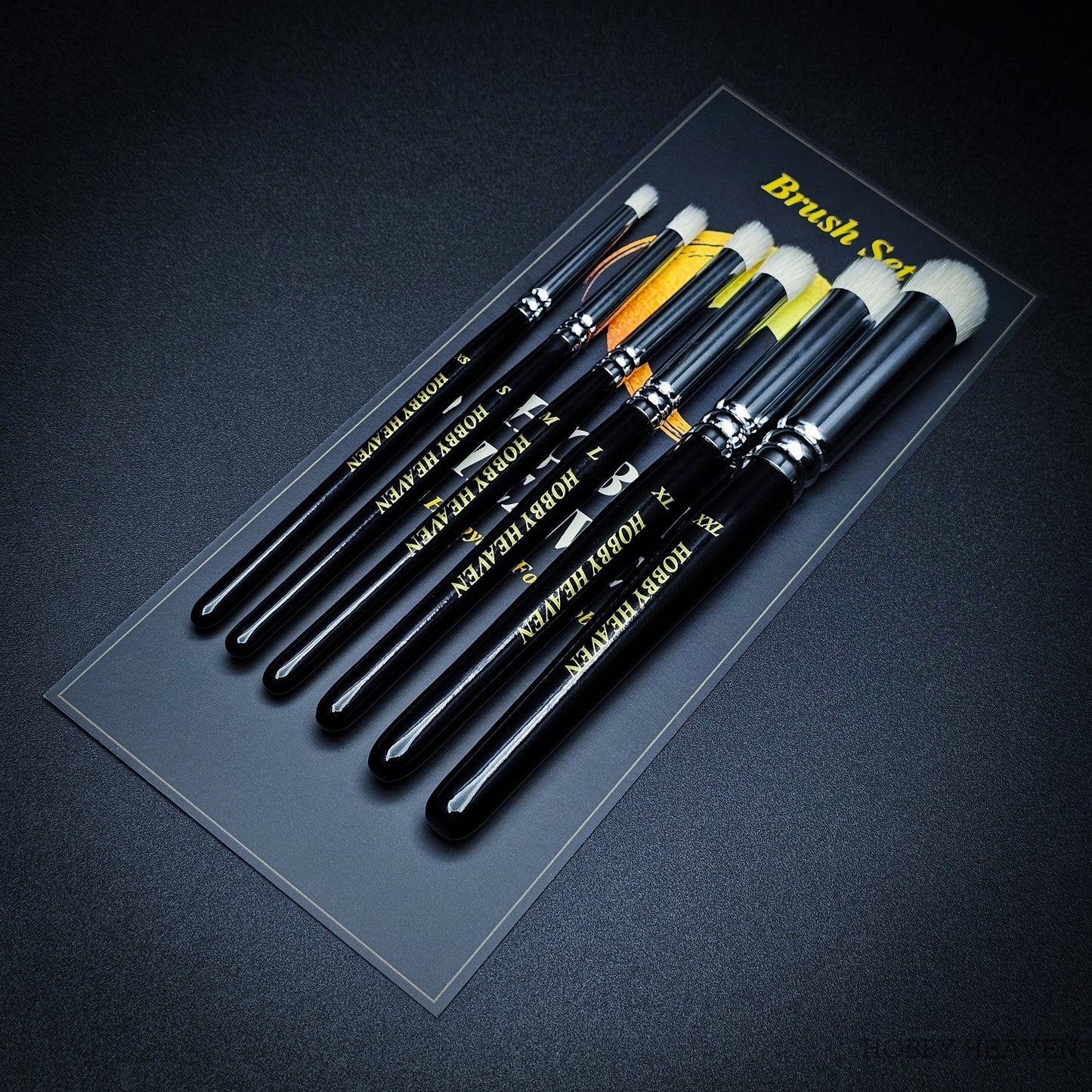 Hobby Heaven 6-Piece Dry Brush Set – XS to XXL Miniature Painting Brushes