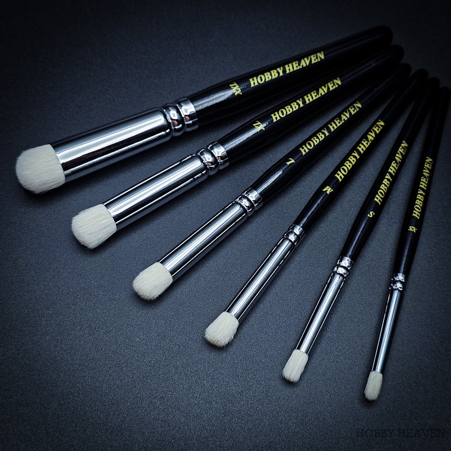 Hobby Heaven 6-Piece Dry Brush Set – XS to XXL Miniature Painting Brushes