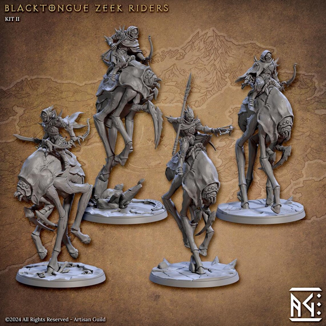 Zeek Rider Miniatures | Blacktongue Assassins | Fantasy D&D Miniature | Artisan Guild
