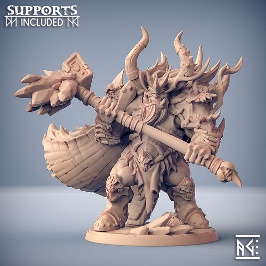 Orc Hero Gothrak Doomfist | Frostmetal Clan | Fantasy D&D Miniature | Artisan Guild