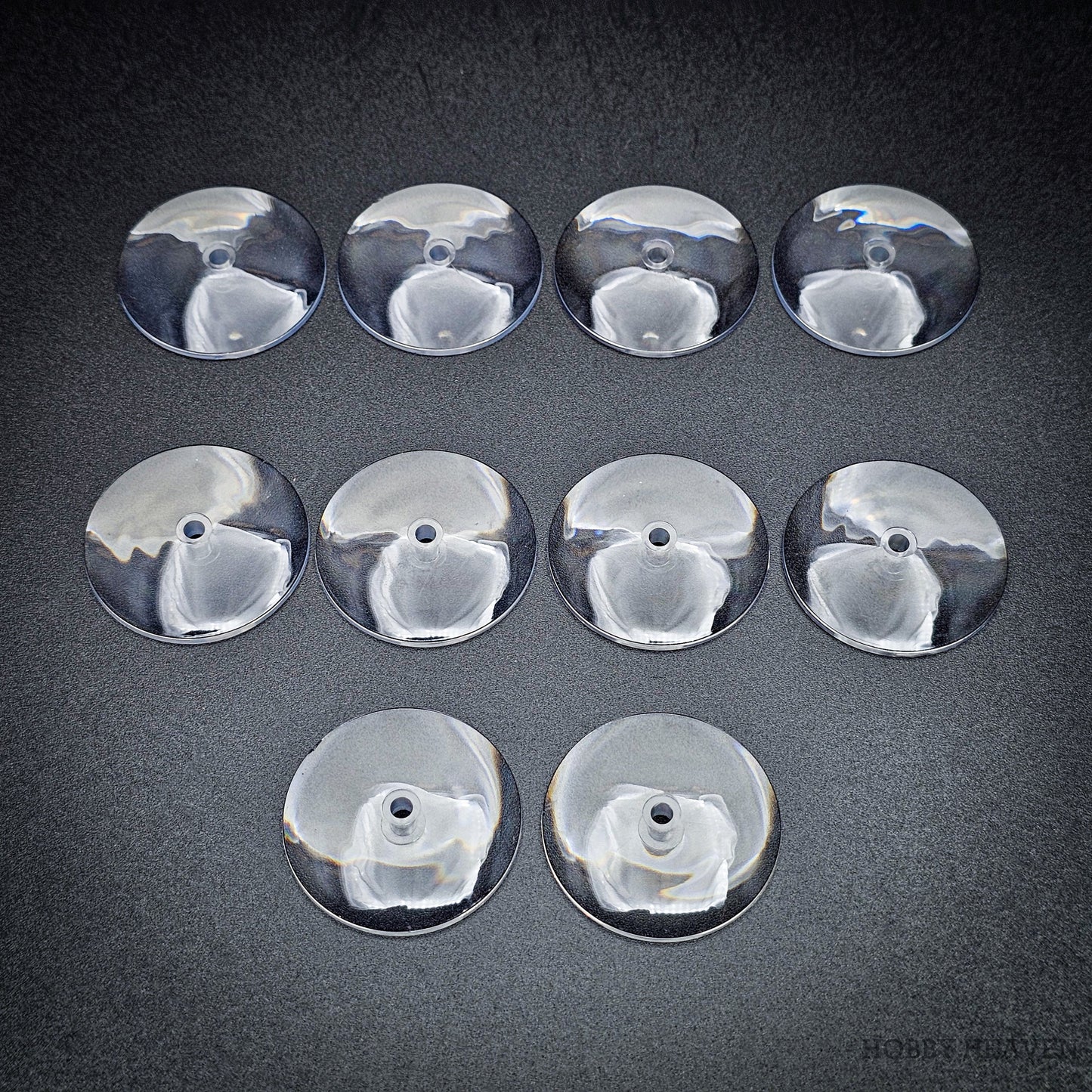 32mm Round Flying Clear Plastic Base