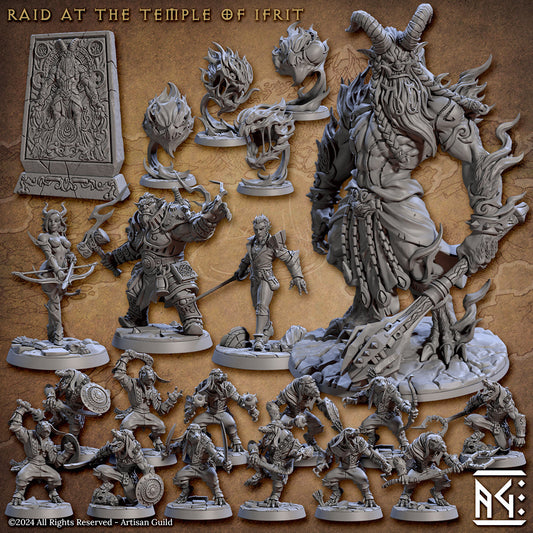 Raid on the Temple of Ifrit Miniatures (Full Set) | Fantasy D&D Miniature | Artisan Guild