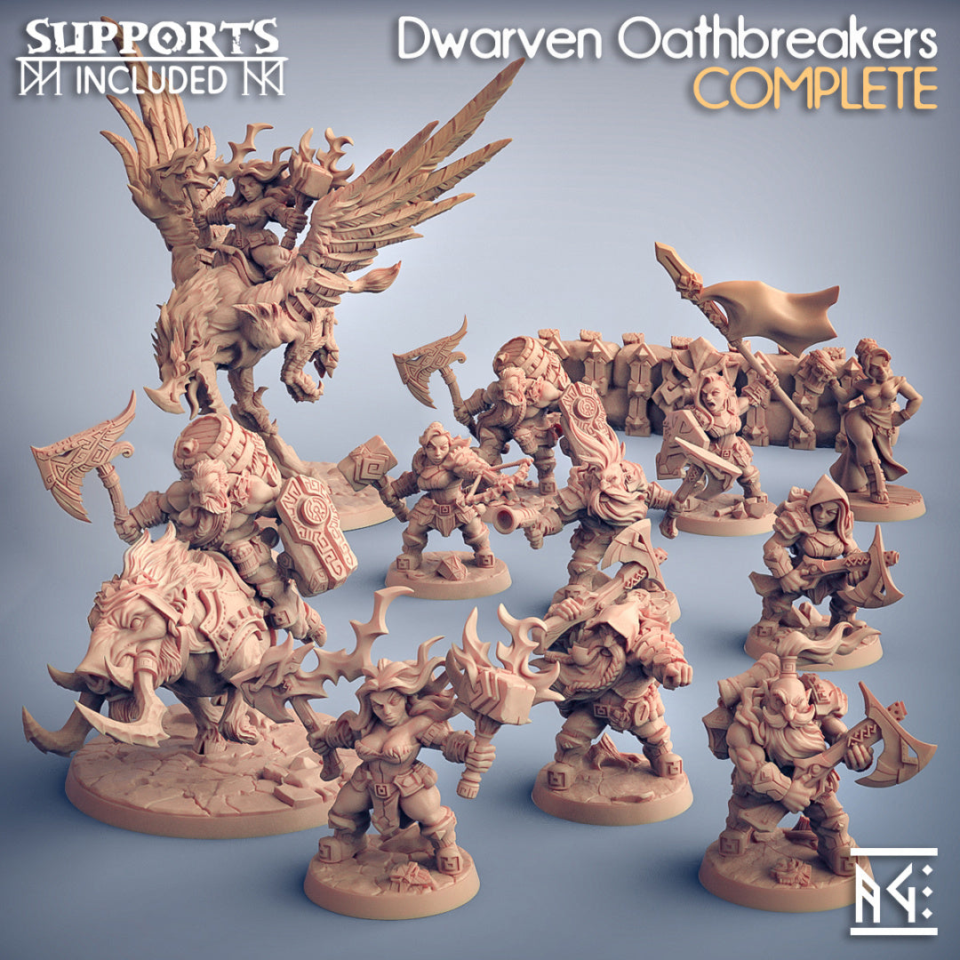 Dwarven Oathbreaker Miniatures (Full Set) | Fantasy D&D Miniature | Artisan Guild