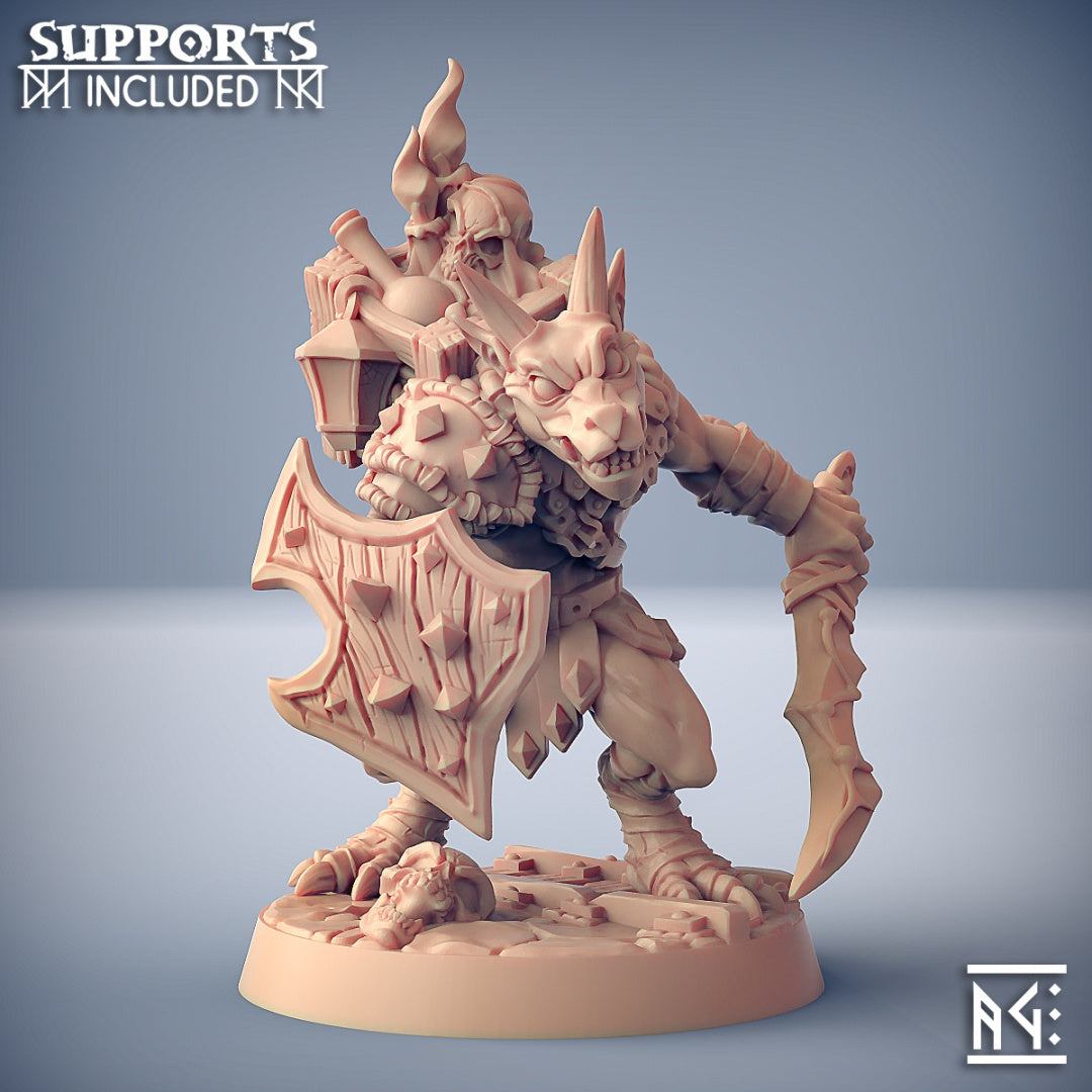 Kobold Miniatures | Plague-Mine Kobold | Fantasy D&D Miniature | Artisan Guild