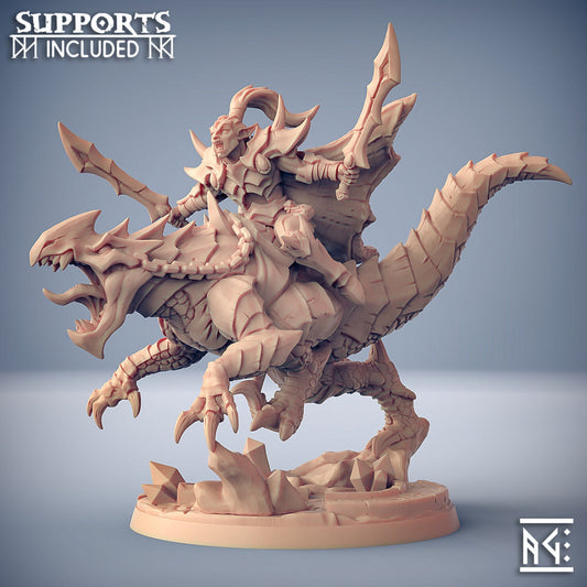 Khaladas on Morvagia the Drakeling | Ashen Alfar Inquisitors | Fantasy D&D Miniature | Artisan Guild