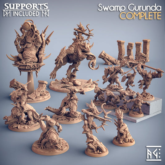 Swamp Gurunda Miniatures (Full Set) | Fantasy D&D Miniature | Artisan Guild