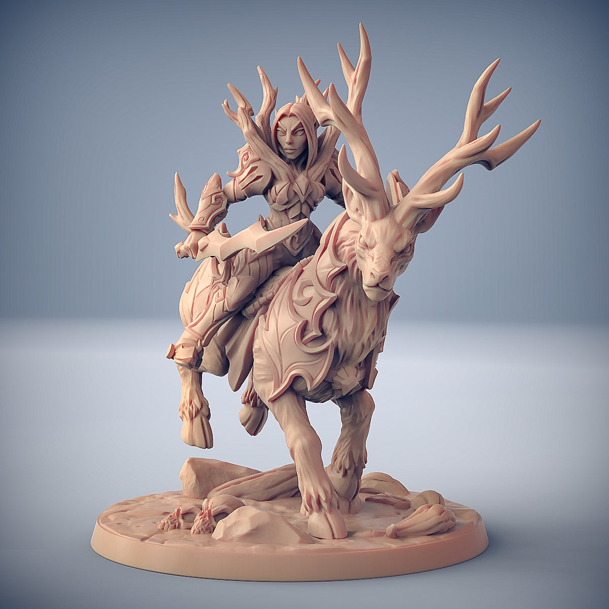 Sylvan Stag Rider A | Sylvan Knights | Fantasy D&D Miniature | Artisan Guild