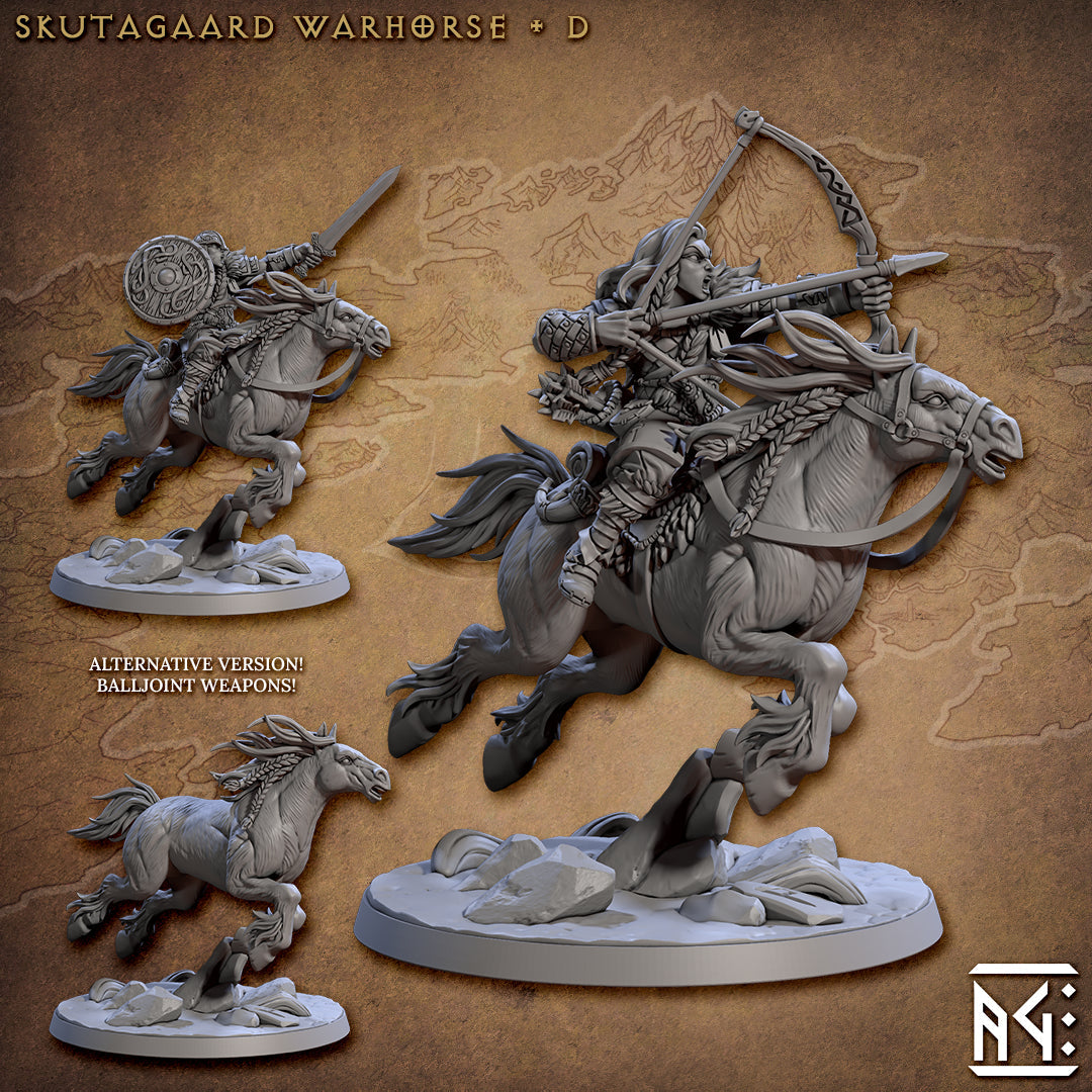 Skutagaard Warhorse Miniatures | Skutagaard Northmen Saga | Fantasy D&D Miniature | Artisan Guild